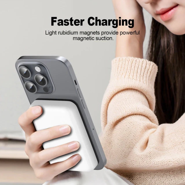 5000mAh 15W MagSafe Magnetic Wireless Power Bank & 1.3FT USB-C To C Charging Cable