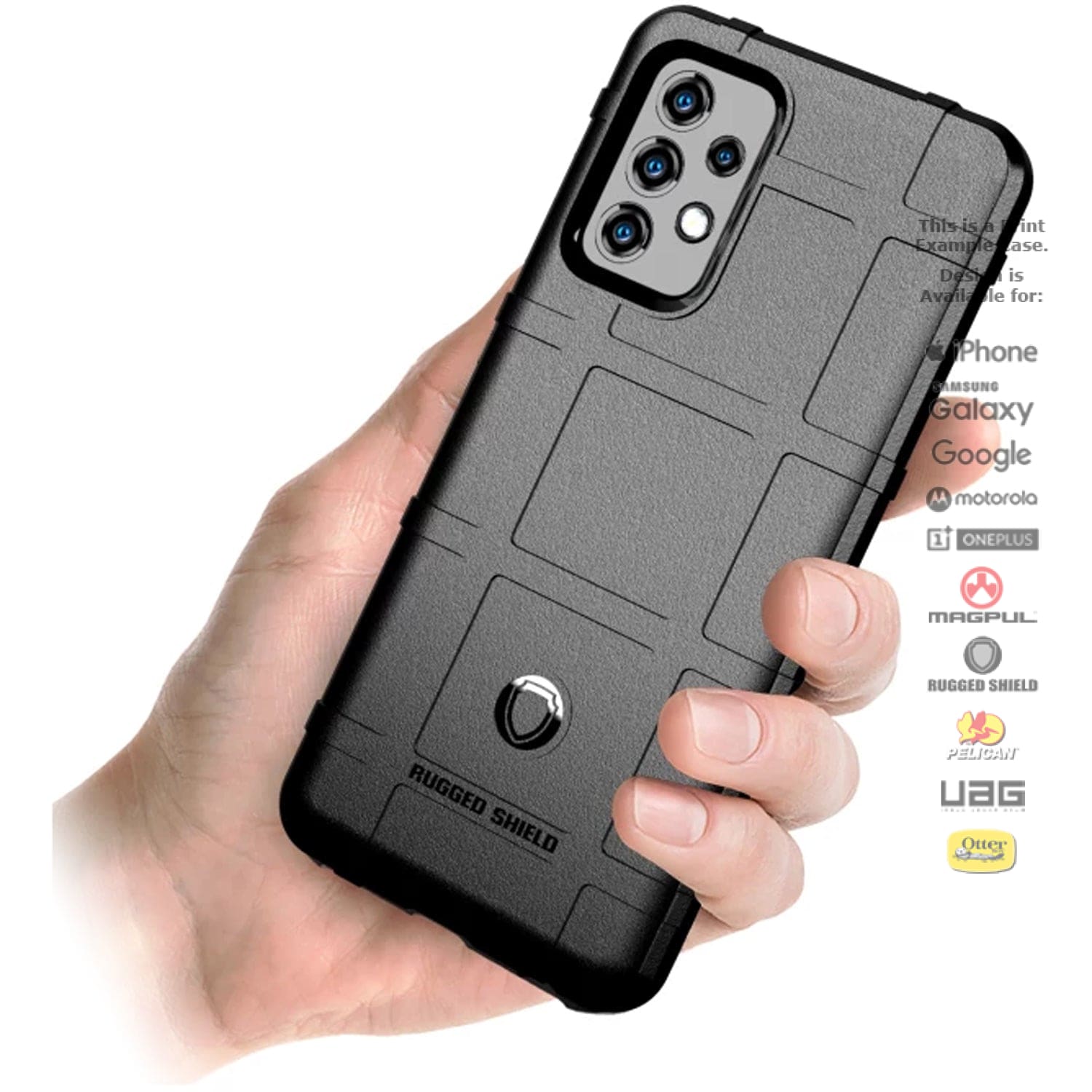 Rugged Shield Branded Solid Color TPU Cases for Samsung Galaxy Phone Models