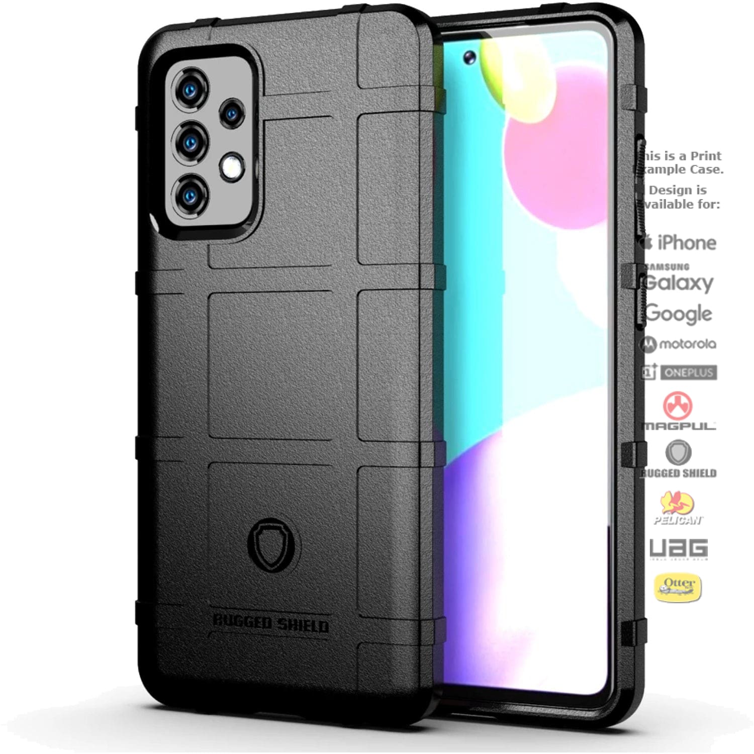 Rugged Shield Branded Solid Color TPU Cases for Samsung Galaxy Phone Models