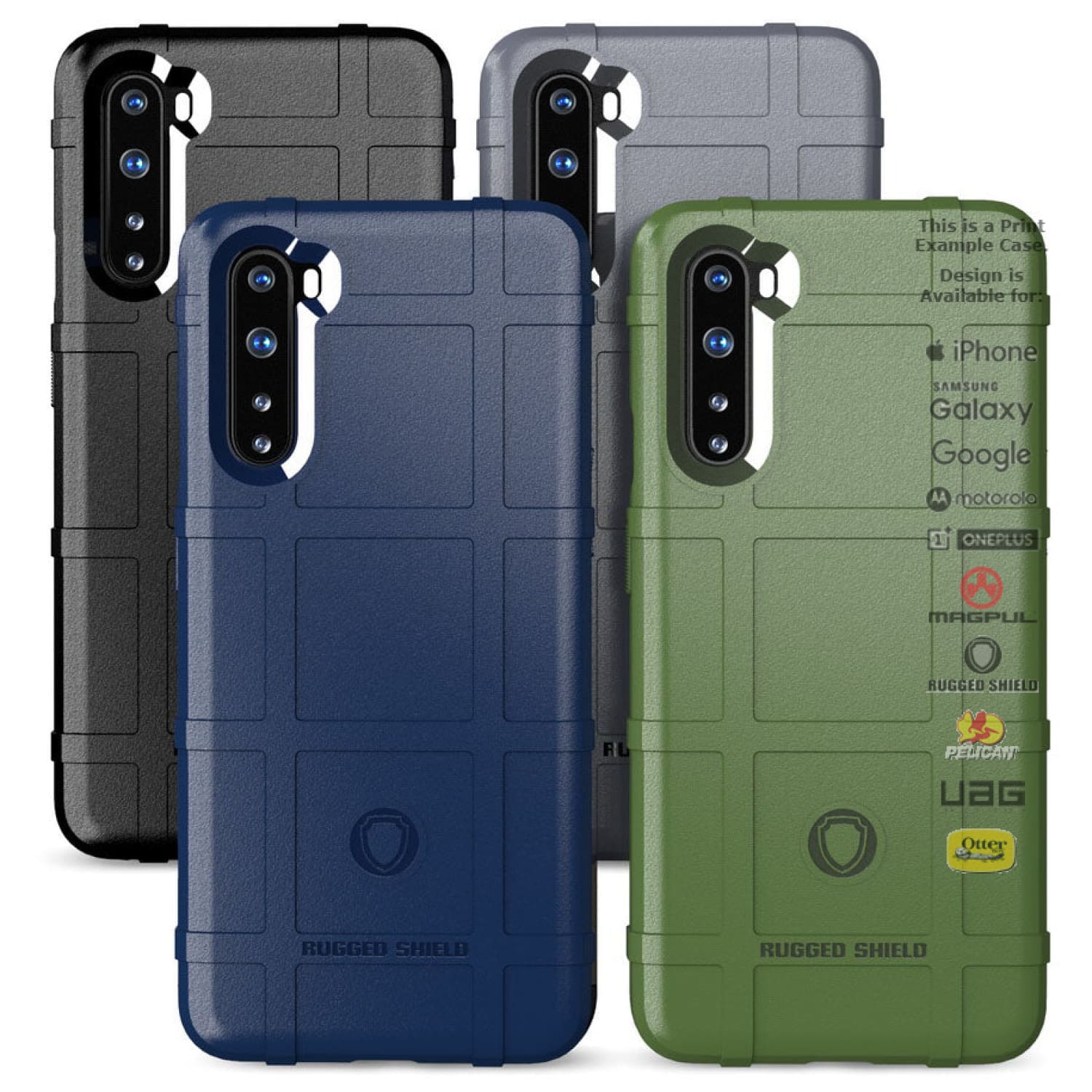 Rugged Shield Branded Solid Color TPU Cases for OnePlus Phone Models
