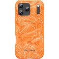 Blaze Orange Rugged Shield TPU Case with MagSafe Ring - White Topography Design for Apple iPhone 17 Pro & 18 Pro, 17 ProMax & 18 ProMax, or Samsung S26 Ultra phone models