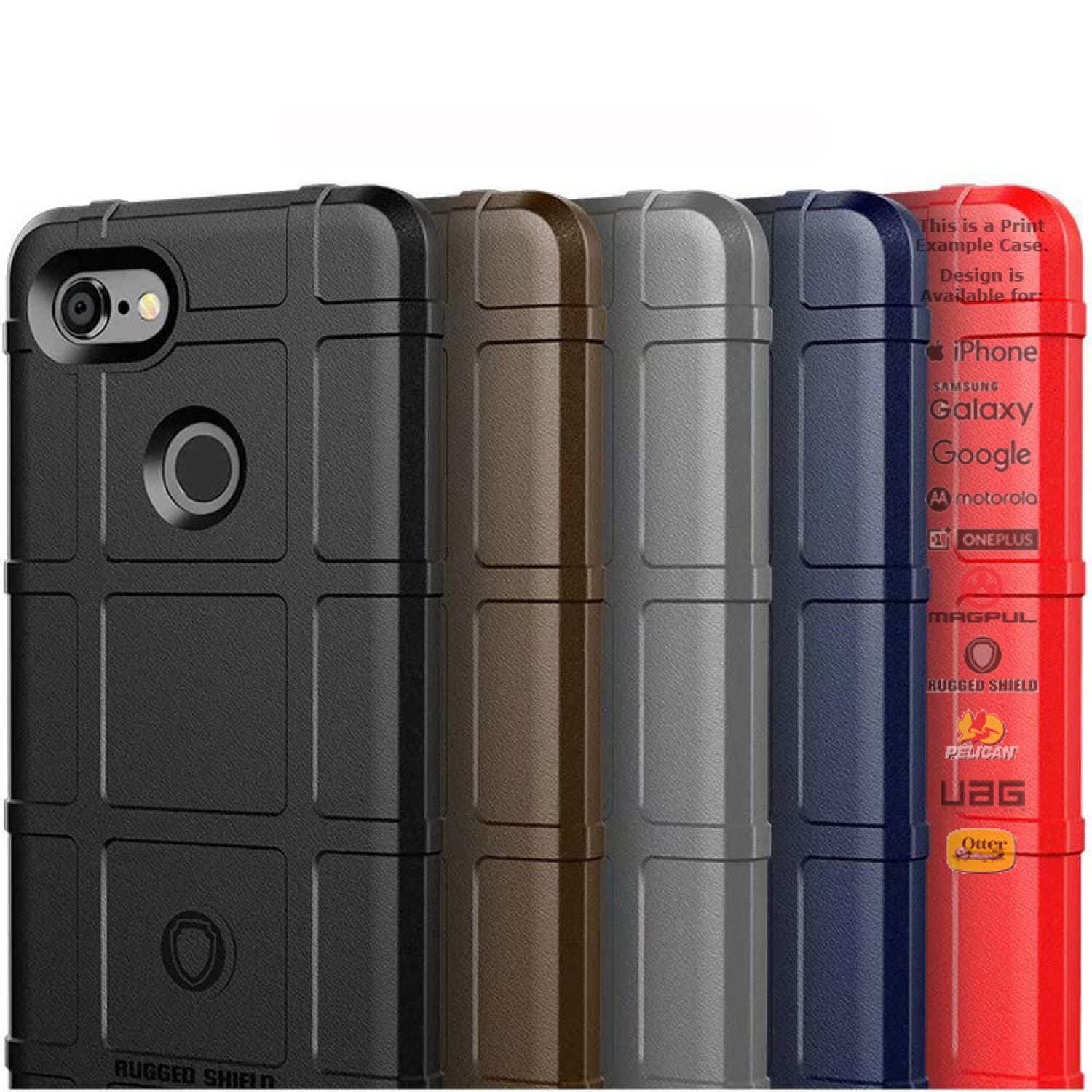 Rugged Shield Branded Solid Color TPU Cases for Google Pixel Phone Models