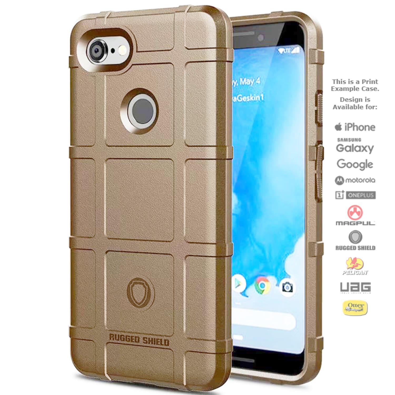 Rugged Shield Branded Solid Color TPU Cases for Google Pixel Phone Models