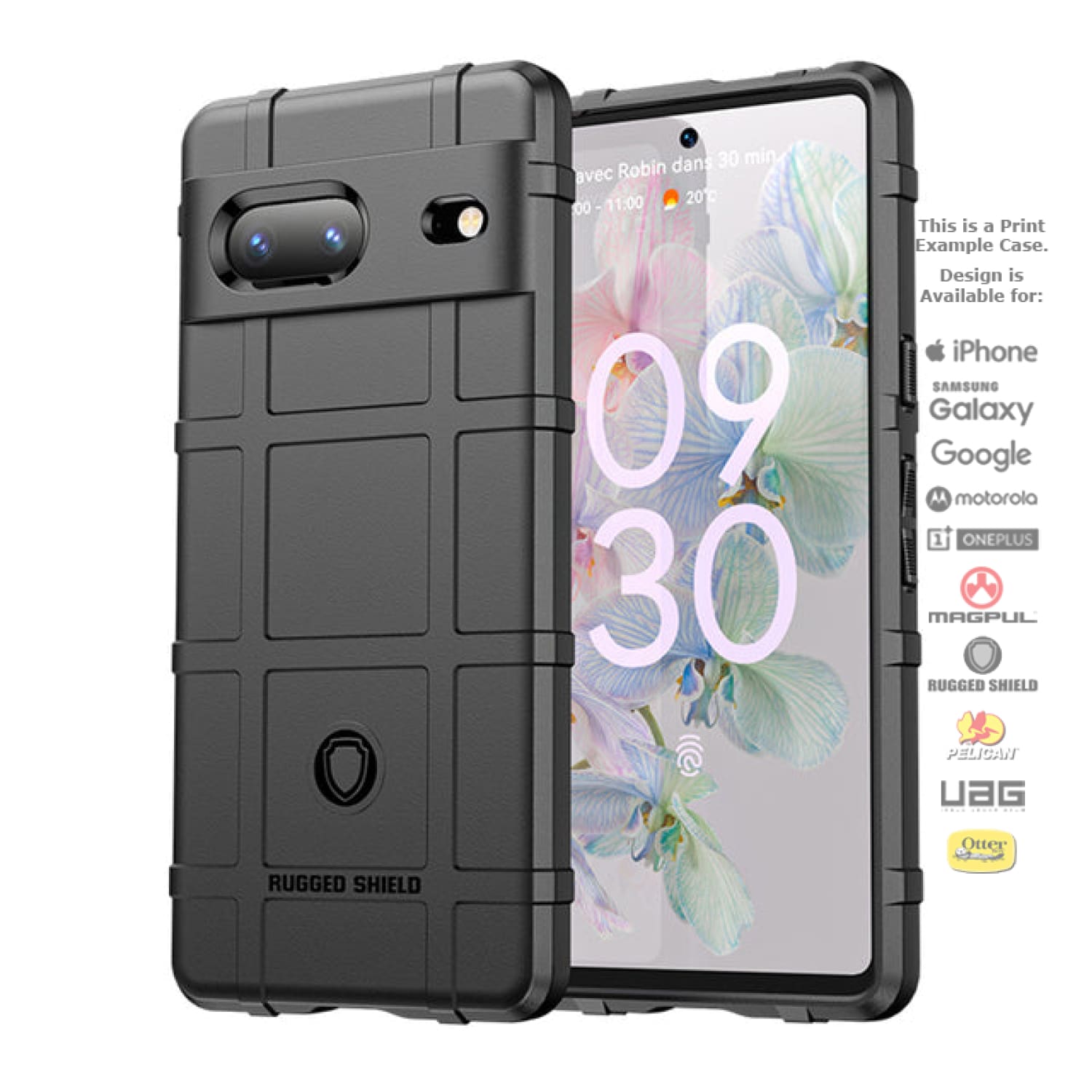 Rugged Shield Branded Solid Color TPU Cases for Google Pixel Phone Models