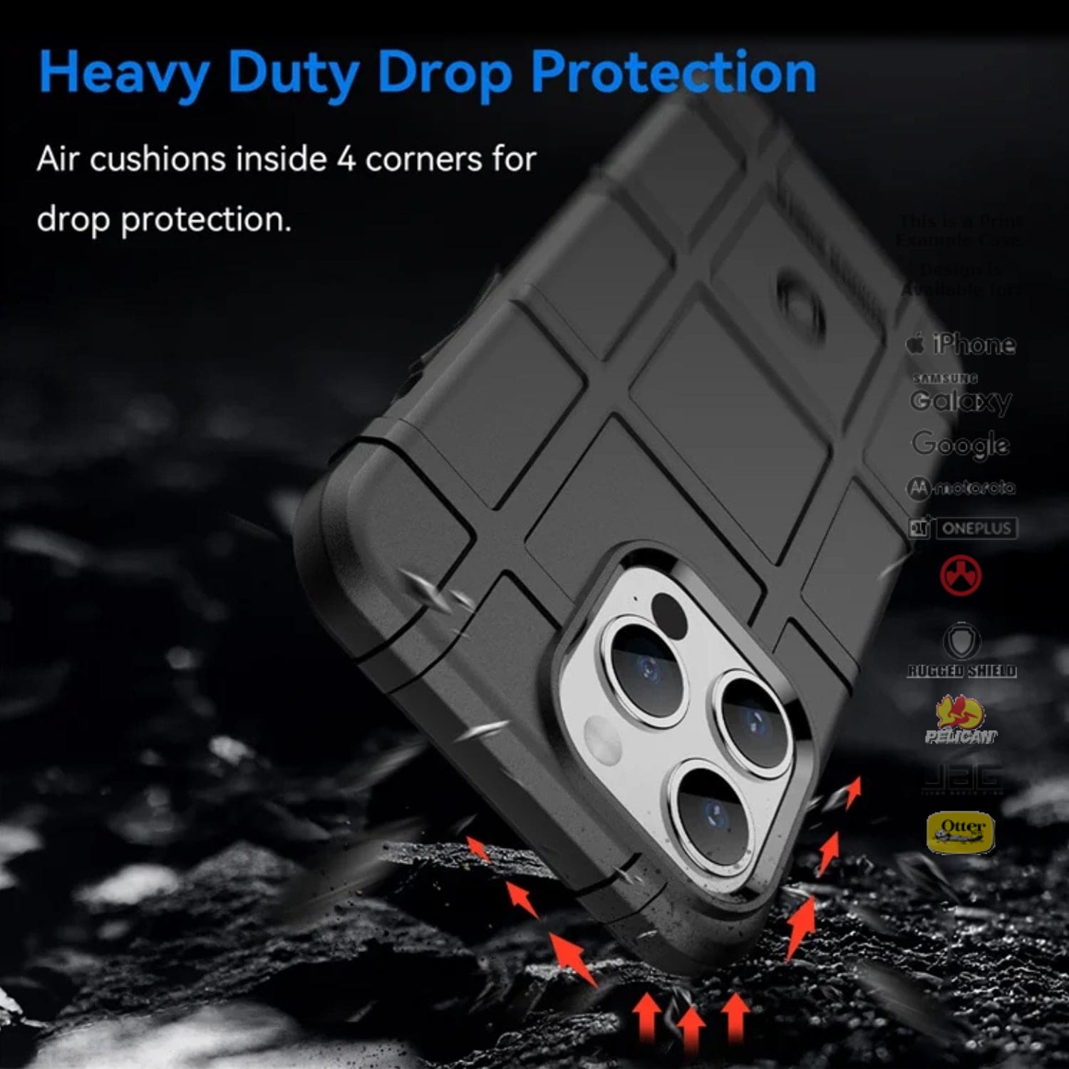 Rugged Shield Branded Solid Color TPU Cases for all Apple iPhone Models